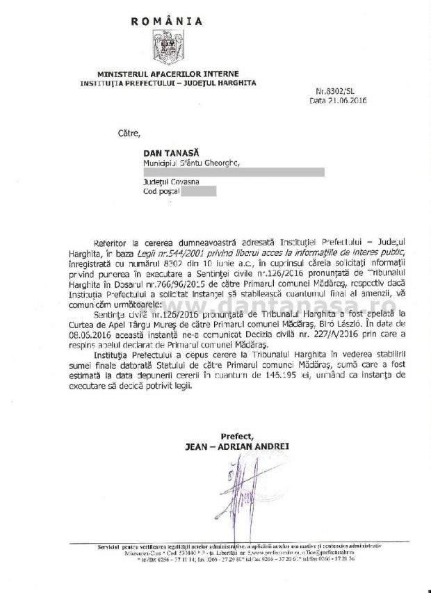 prefect harghita executare amenda primar UDMR Madaras drapel Ungaria